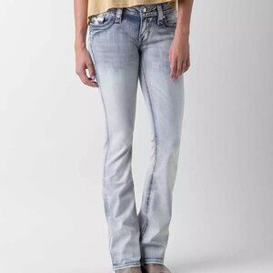 Rock Revival Raven Light Wash Distressed Bootcut Jeans Size 28 NEW Low Rise